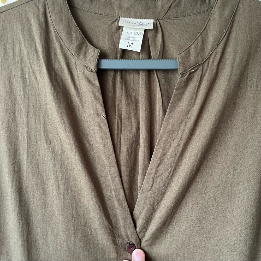 NATURAL LIFE Olive Green Short-Sleeve Utility Jumpsuit - Picture 5 of 12